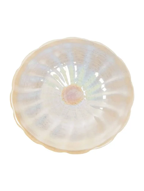 Dale Tiffany Beige Feather 12x22 Hand Blown Art Glass Wall Decor