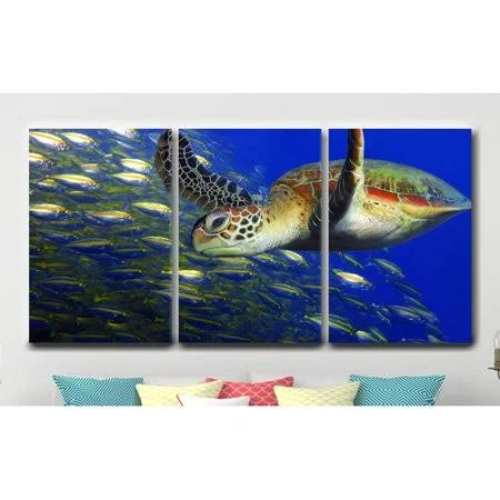 Bay Isle Home 'Green Sea Turtle' Photographic Print Multi-Piece Image on Wrapped Canvas