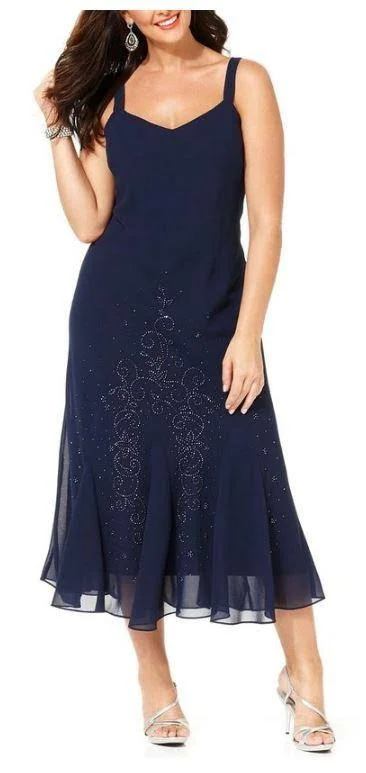 Ru0026M Richards Women's Plus Size Beaded Jacket Dress - Mother of The Bride Dresses, 22W Navy, Blue