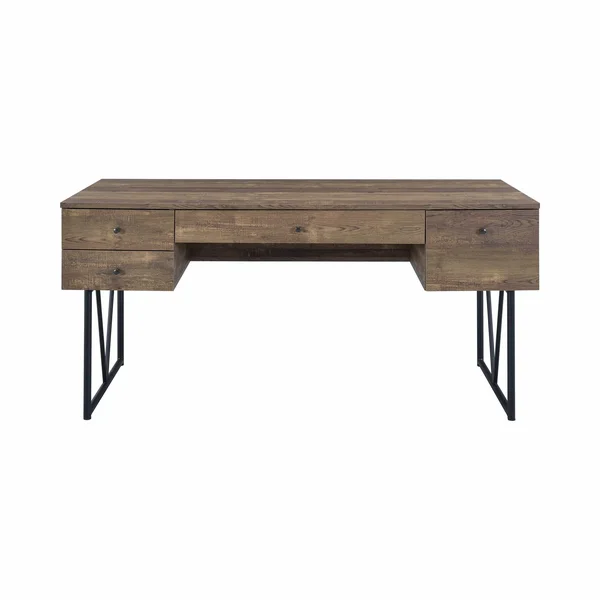 Coaster Analiese Writing Desk in Rustic Oak and Black