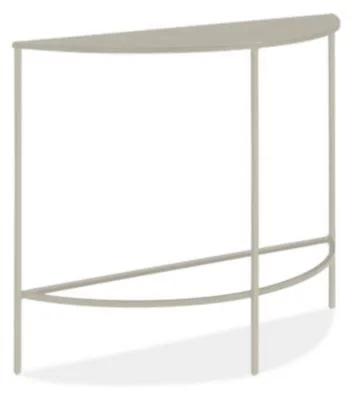 Room & Board, Modern Slim Half-Round Console Table 12D 36W 29h in Taupe Grey