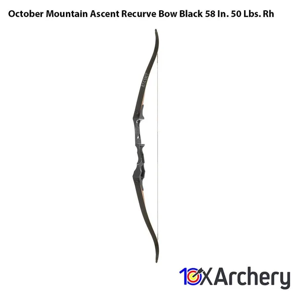 October Mountain Ascent Recurve Bow Black 58 in. 50 lbs. RH