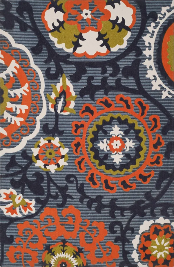 Safavieh Cedar Brook CDR130A 7&3x22 x 9&3x22 Blue - Orange Rug