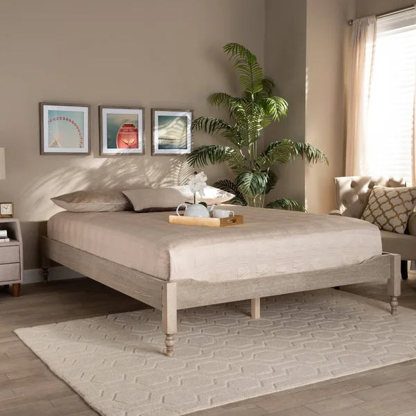 The Gray Barn Melanie Mount French Bohemian Wood Platform Bed Frame - Queen - Ash Walnut
