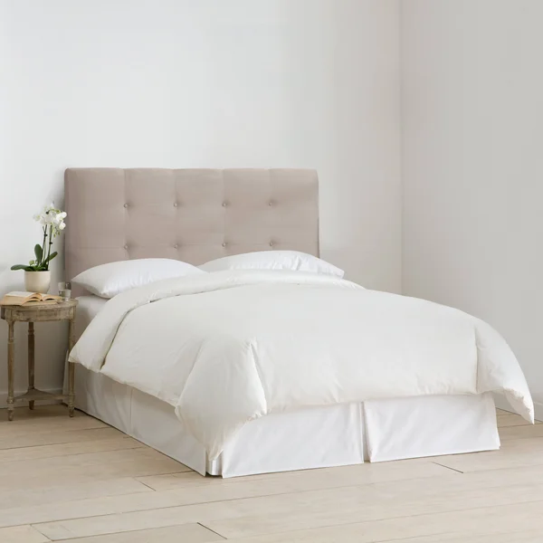 MicroSuede Tufted Headboard by Skyline Furniture in Premier Platinum (Size Twin)