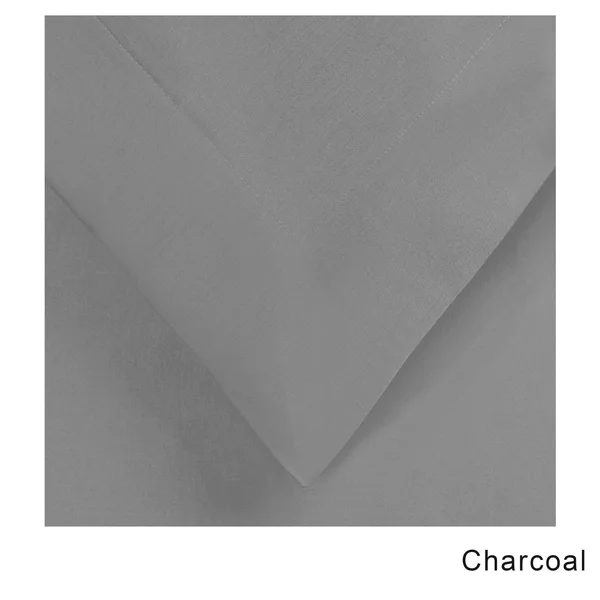 Superior Egyptian Cotton 1200 Thread Count Solid Duvet Cover Set King/California King-Charcoal