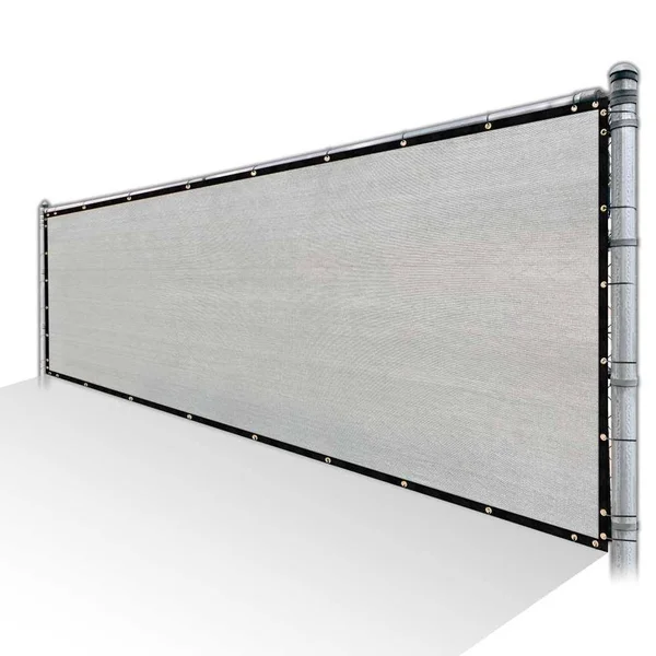 ColourTree 5 ft. x 70 ft. Grey Privacy Fence Screen HDPE Mesh Windscreen with Reinforced Grommets for Garden Fence (Custom Size)