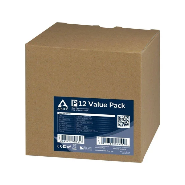 ARCTIC P12 Value Pack - Case fan - 120 mm - black