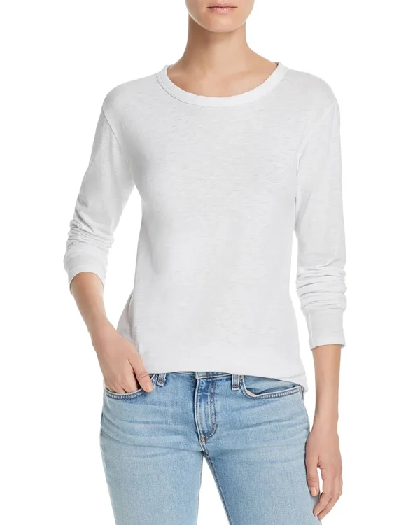 Rag & Bone Long-Sleeve Crewneck Tee - White