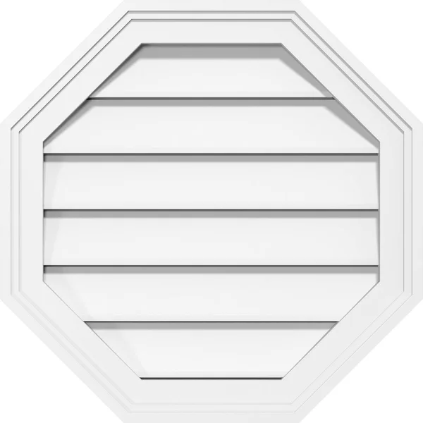 Octagonal Surface Mount: Functional - Brickmould Frame PVC Gable Vent Ekena Millwork Size: 26x22 W x 26x22 L
