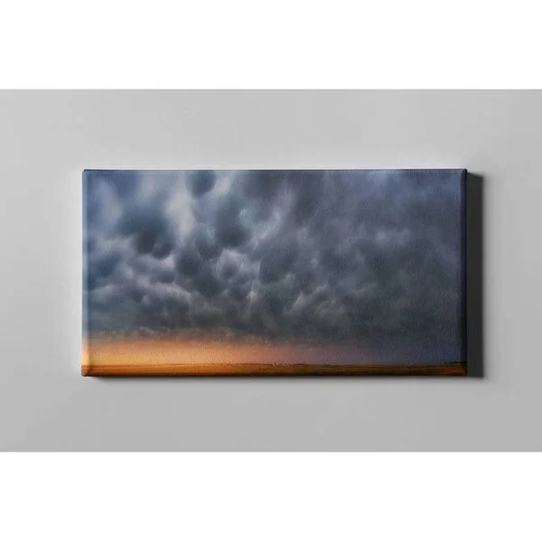 Epic Graffiti Mammatus Over Madrid by Darren White, Giclee Canvas Wall Art 20 inch x 40 inch, Size: 20 x 40, Gray
