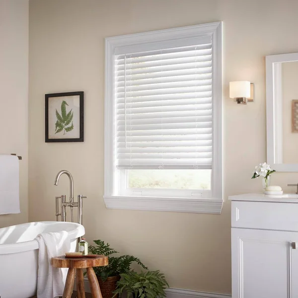 Home Decorators Collection White Cordless Room Darkening 2 in. Faux Wood Blind for Window - 70.5 in. W x 72 in. L