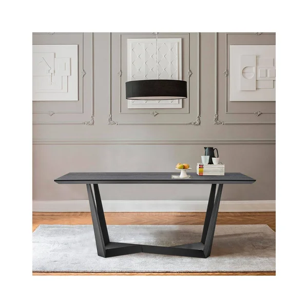 Armen Living LCRFDICH Radford Rectangular Dining Table Dark Gray & Black