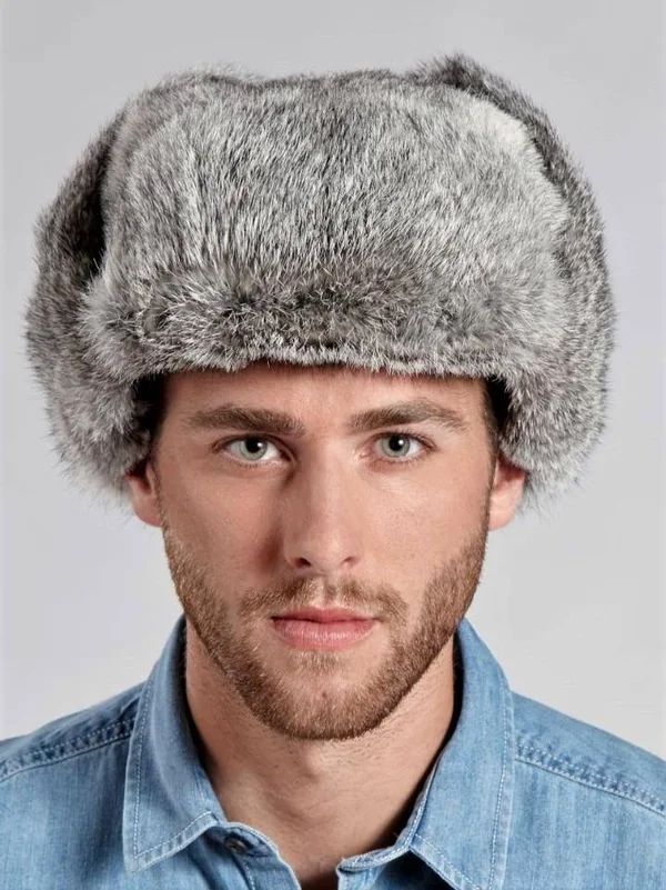 Rabbit Trapper Hat 2XL, Grey