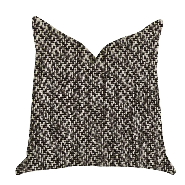 Plutus 12x22 x 25x22 Salt and Pepper Luxury Throw Pillow in Grey and Black Tones