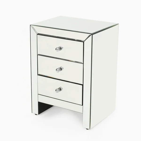 Lucretia Mirror Finished 3-Drawer Accent Table, Clear