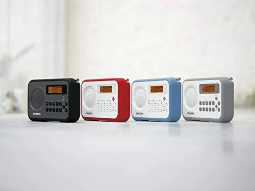 Sangean PR-D18BK AM/FM/Clock Portable Digital Radio with Protective Bumper Black