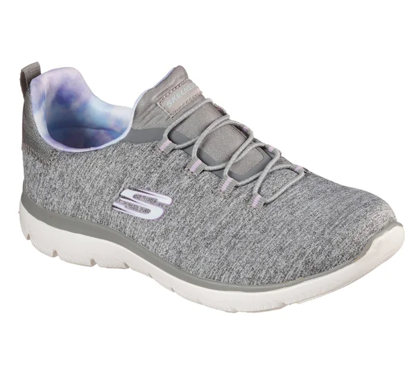 Skechers Women's Summits - Rainbow Swirl Sneakers - Gray/Lavender, 7.5