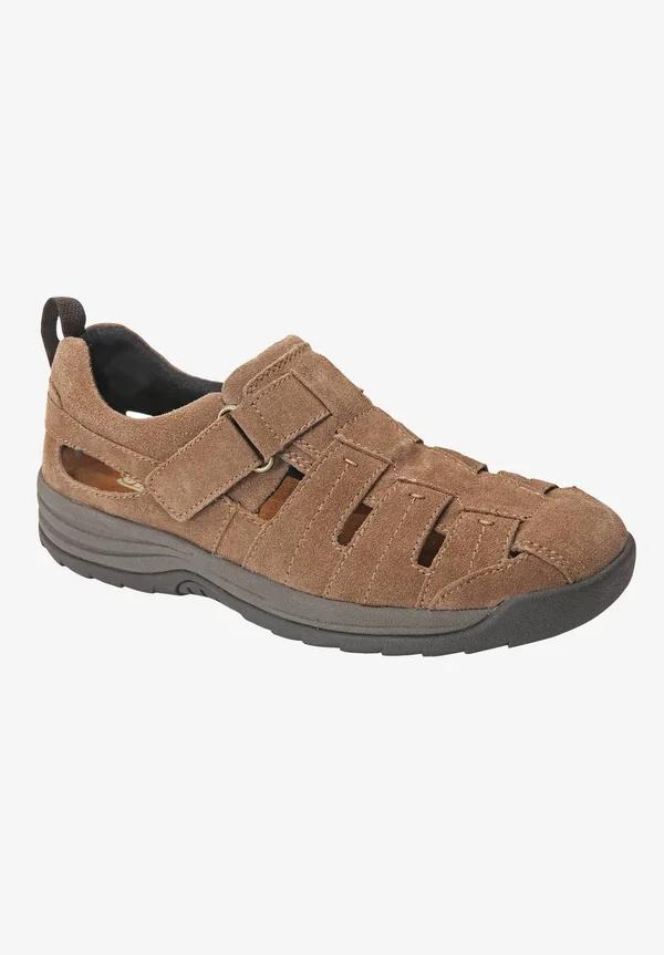 Drew Men's Dublin Fisherman Sandal - Size: 7.5, Olive Suede
