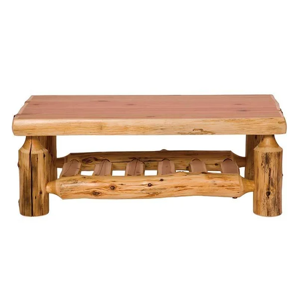 Fireside Lodge Open Coffee Table, 24x22 x 48x22 - Liquid Glass Finish