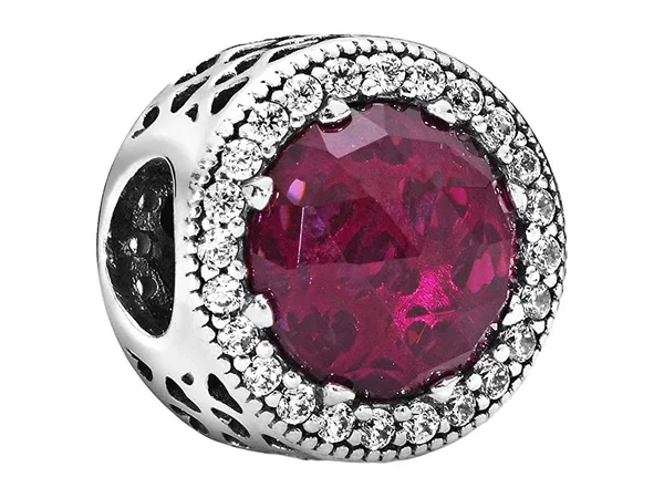 Pandora - 791725NCC - Radiant Hearts Charm (Cerise)