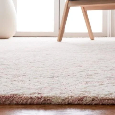 Metro Collection MET998U Rug Pink, Ivory, Round 6& x 6&