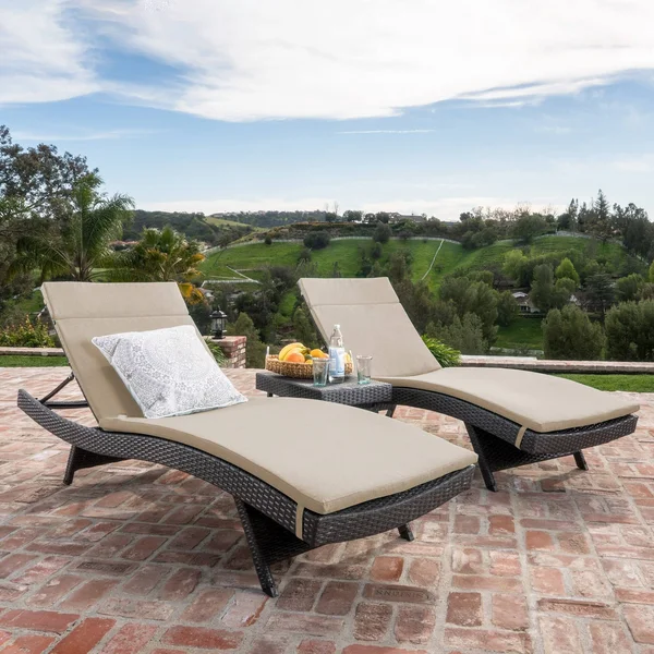 Rio Vista 3 Piece Chaise Lounge Set with Cushions, Green