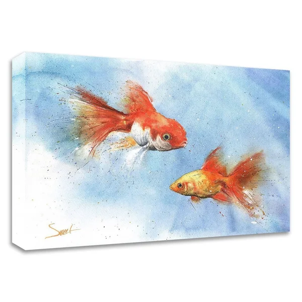 Tangletown Fine Art 18x22 x 24x22 Goldfish by Eric Sweet Print on Canvas