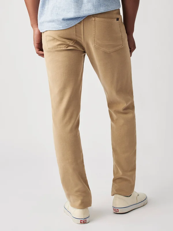 Faherty Stretch Terry 5-Pocket Pants, Size 42 in Sand at Nordstrom