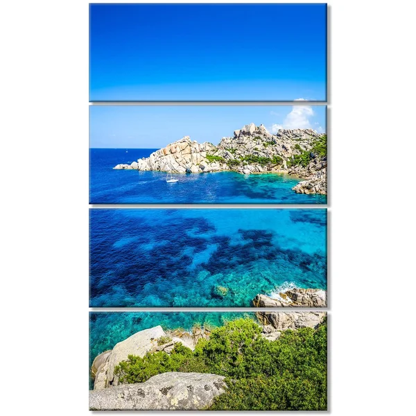 Design Art Ocean Bay with Turquoise Water - Seascape Photo Canvas Print - 20 in. Wide x 40 in. High - 1 Panel