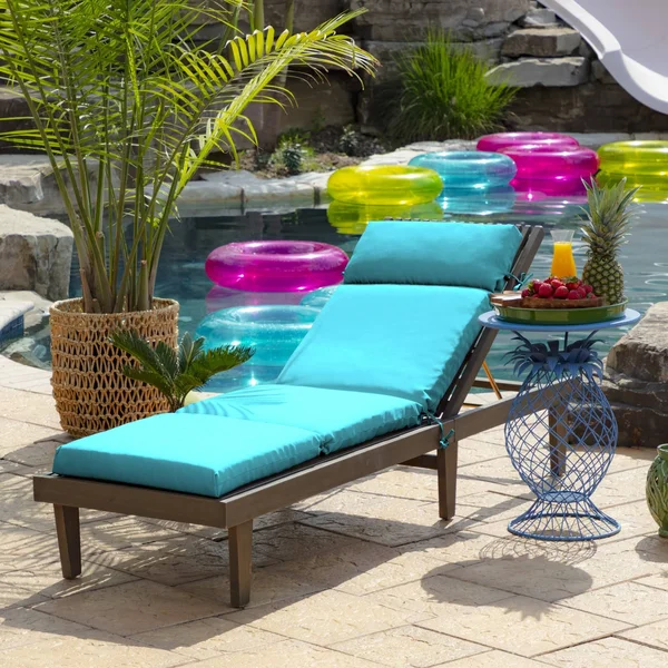 Arden Selections 29.5x22 x 21x22 Leala Texture Outdoor Chaise Lounge Cushion Lake Blue
