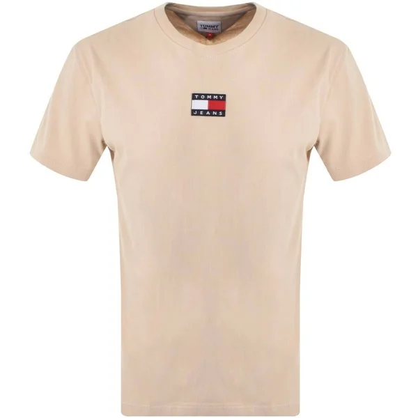Tommy Jeans Logo T Shirt Beige