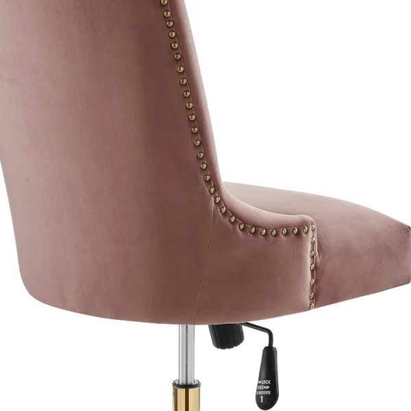 Empower Channel Tufted Performance Velvet Office Chair - Gold Emerald