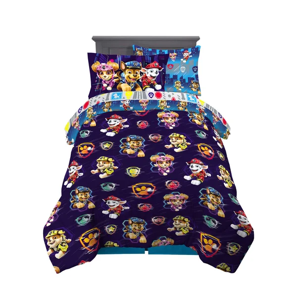 Franco Kids Bedding Super Soft Comforter and Sheet Set with Sham, 5 Piece Twin size, Paw Patrol Movie