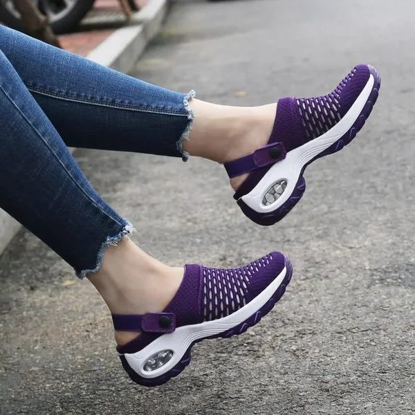 Omega Walk Arch Support Sandals for Women - Purple, US 5
