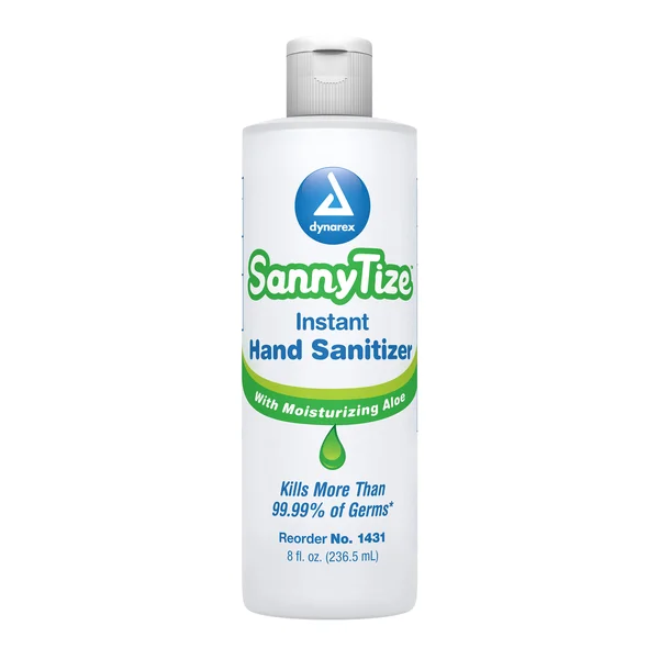 Dynarex 1431 SannyTize Instant Hand Sanitizer 8 oz - Round Bottle