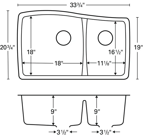 Karran Undermount Quartz 60/40 Double Bowl Kitchen Sink (White)