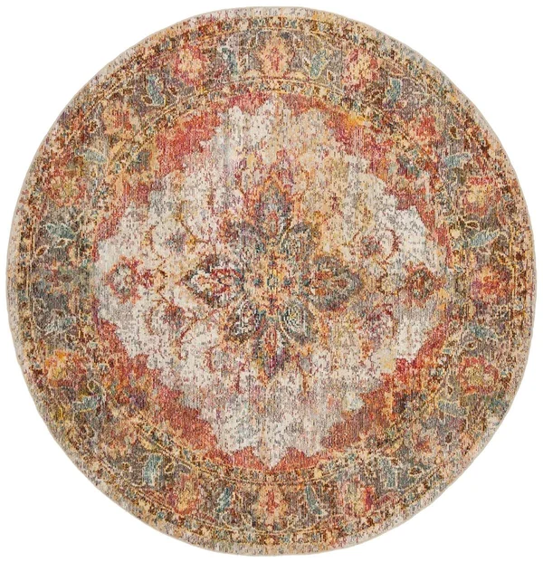 Safavieh CRS508V Crystal Cream - Rose Area Rug - 7& x 7& Round