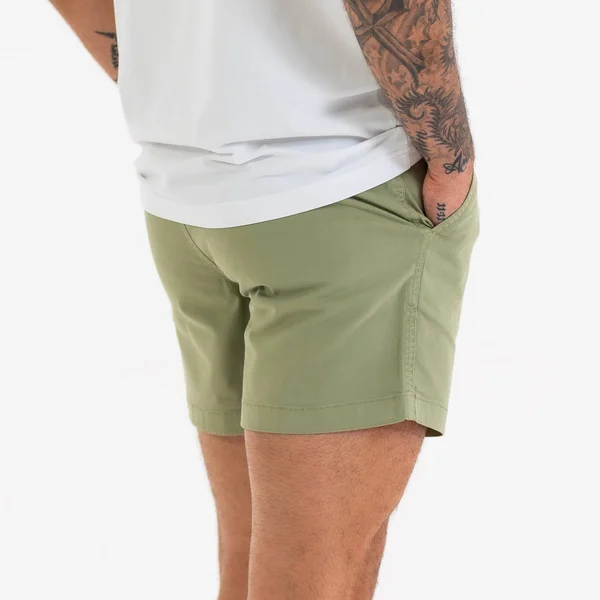 Men's 5.5x22 Inseam Shorts, Elastic-Waist Stretch Shorts, Bearbottom, Olive, 5.5x22, XL