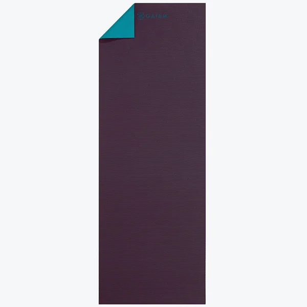 Gaiam 2-Color Yoga Mat - Navy/Pink, 3mm
