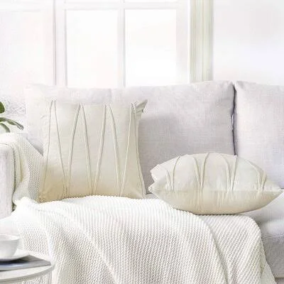 Leatherman Square Pillow Cover Mercer41 Color: Cream, Size: 20x22 x 20x22