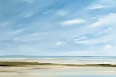 Framed Canvas Art (White Floating Frame) - Wonder II by Rick Fleury ( scenic & landscapes > Coastal > Beach Art u003
