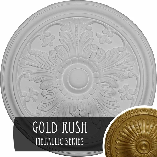 16 7/8x22OD x 5/8x22P Vienna Ceiling Medallion (Fits Canopies Up to 3 1/4x22), Hand-Painted Gold