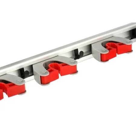 Alpine Industries Alp498-4-3Pk Mop and Broom Holder - 4 Holders and 5 H