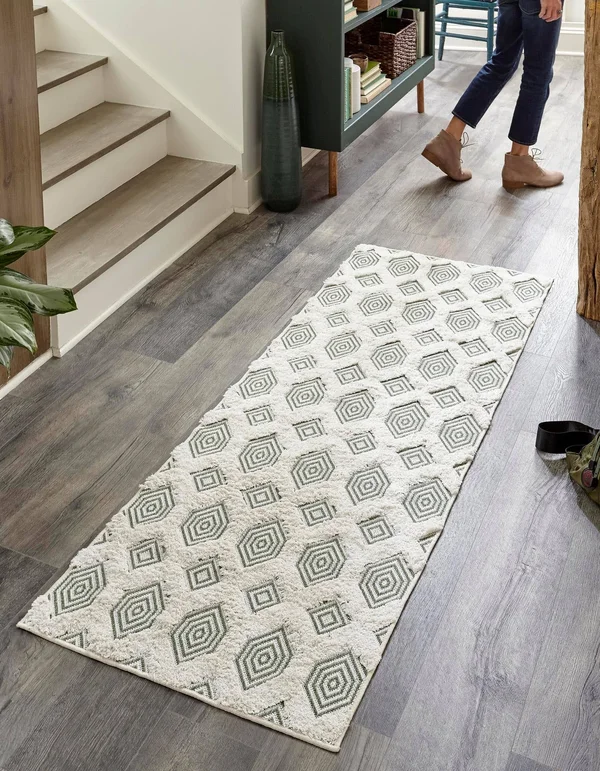 Sabrina Soto Casa Green 8 ft Runner Area Rug