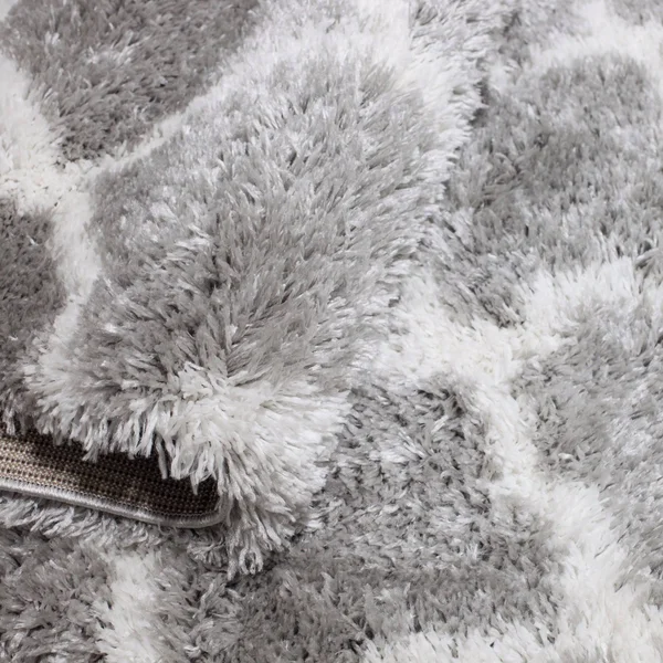 Sohome Carmela Tali Geometric Area Rug, Gray/Ivory, 5&2 inch Round