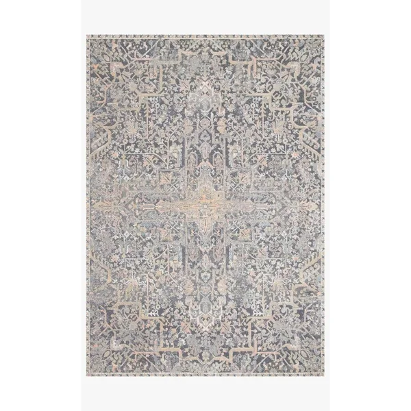 Alexander Home Heather Power Loomed Area Rug - 2&8x22 x 13& - Charcoal/Multi