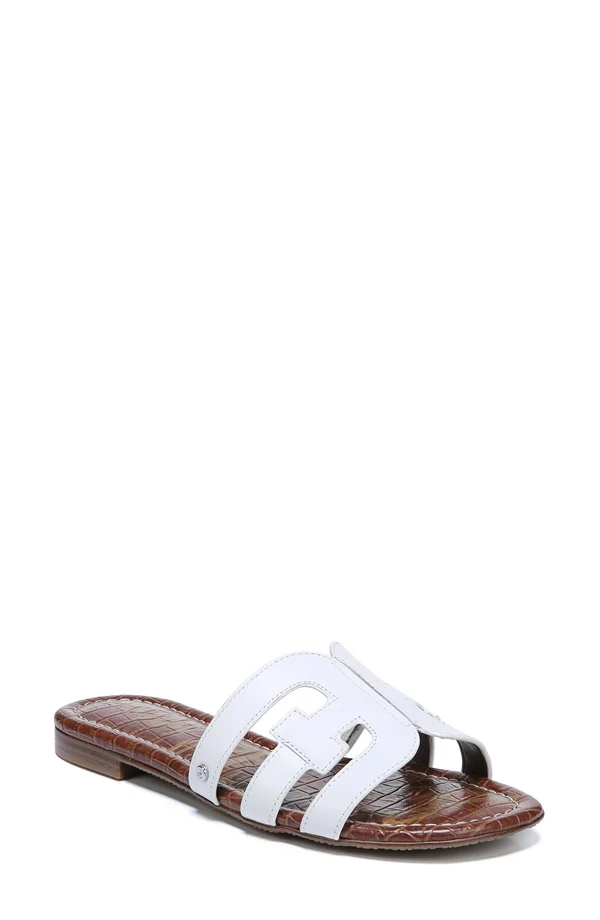 Sam Edelman Bay Slide Sandal Bright White Leather