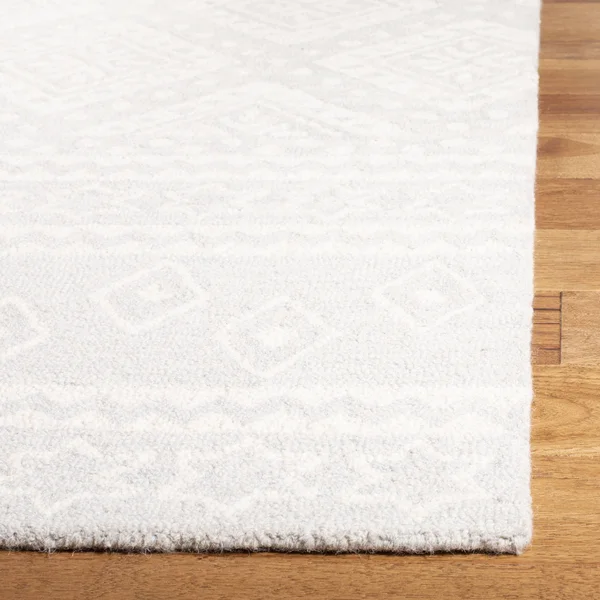 Safavieh Micro-Loop MLP501G 5&0x22 x 5&0x22 Round Grey - Ivory Area Rug