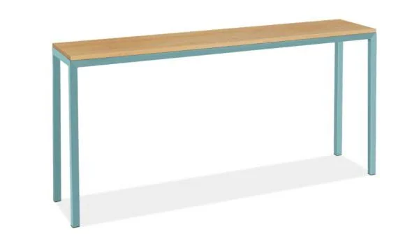Room & Board - Modern Parsons 60W 12D 29h Console Table w/ 1.5x22 Leg, Maple Top w/ Ocean Blue Base